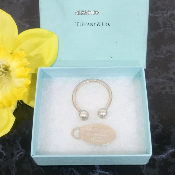 Tiffany&Co. Key Rings Return to Tiffany Oval Tag Screwball Key Ring Sterling 925 - Picture 1 of 10
